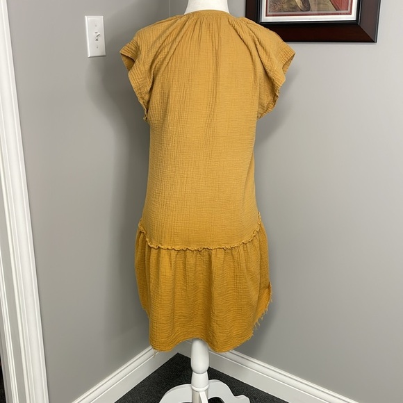 Saturday Sunday Anthropologie Golden Gauze Boho Dress - Size XS Cotton Boho Cool - Picture 4 of 6